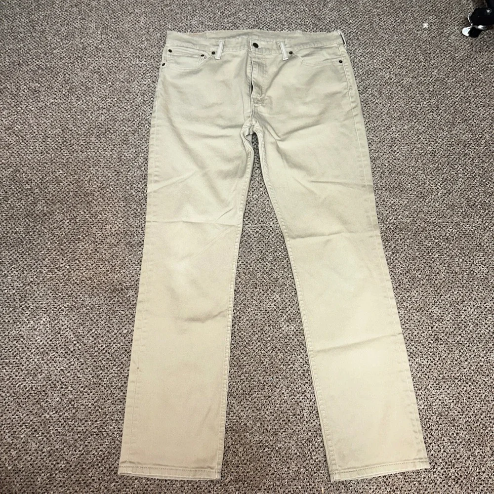 Levis 511 Slim Fit Khaki Tan Pants Mens 38x34 Stretch Chino Jeans 5987